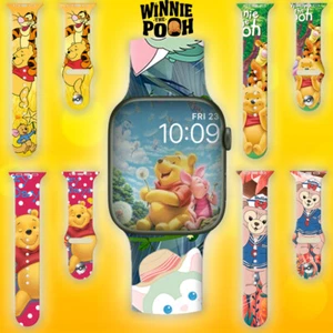 Winnie the Pooh Strap for Apple Watch 1/2/3/4/5/6/7/SE iWatch 45 44 42 40 38mm - Picture 1 of 13