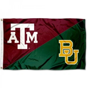 Texas A&M GIG'EM vs Baylor Bears House Divided Logo Rivalry Flag 3x5" - Picture 1 of 1