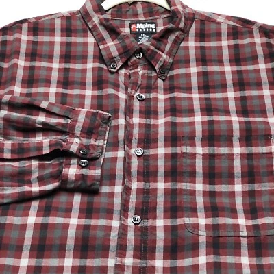 Alpine Design Button Up Shirt Men's XXL 2XL Multicolor Plaid Long Sleeves Cotton Foto 1 de 4
