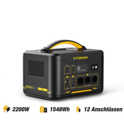 VTOMAN JUMP 2200 Tragbare Powerstation 2200W Solargenerator 1548Wh LiFeP04 Akku - Bild 1 von 4
