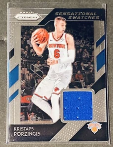 Camiseta deportiva Kristaps Porzingis 2018 Panini Prizm Sensational Swatches usada en juegos - Imagen 1 de 2