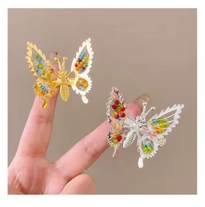 Butterfly Hair Clips Moving Wing Metal Hairpin Bangs Side Clip Women Hair Access - Picture 1 of 16
