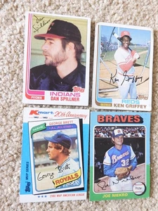 POSTEN VON 4 SPLILLNER BRETT NIEKRO GRIFFEY DIGITAL SIGNIERTEN TOPPS BASEBALL KARTEN - Bild 1 von 2