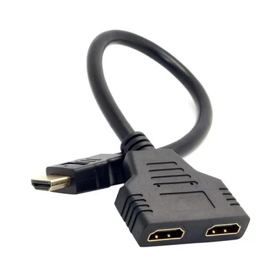 11.8 Inch/30cm New HDMI Cable Adapter Male To Dual Female 2.0 Converter - Image 1 of 4