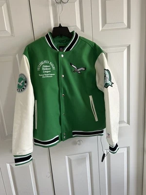 Chaqueta parche Philadelphia Eagles Ultra Game Varsity Kelly verde Chantilly L Foto 1 de 4