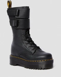 DOC Dr Martens Pañal Fresado Negro Jagger Suela Cuádruple Plataforma Militar Moto Bota 8 - Imagen 1 de 23