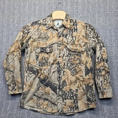 Northwest Territory Mens L Fleece Camo Shirt Button Up Hunting Outdoor Woodland - Image 1 of 4
