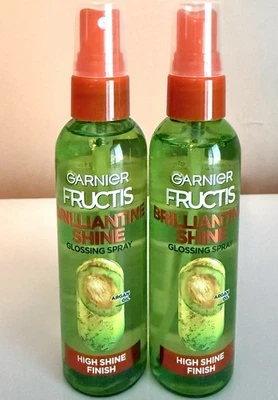 2 GARNIER FRUCTIS BRILLIANTINE BRILLO SPRAY 3 OZ CADA ACABADO ALTO BRILLO Foto 1 de 2