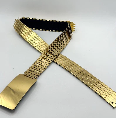 Cinturón elástico retro escala dorada vintage años 70/80 talla S/M Foto 1 de 4