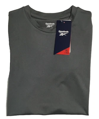 Camiseta activa para mujer Reebok pequeña gris manga corta logotipo/bolsillo malla espalda nueva Foto 1 de 4