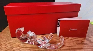 BACCARAT Frankreich Kristall schwimmender Seeotter mit Muschel Figur Skulptur Box - Bild 1 von 23