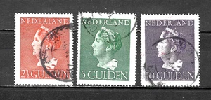 Netherlands 1946 High Value Definitives Q. Wilhelmina (3 v) USED NE684 - Picture 1 of 2