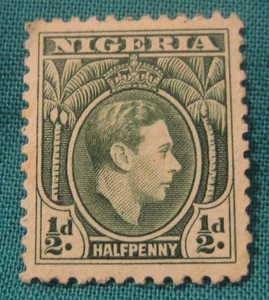 1938 Nigeria-1/2 Penny-King George VI/Palm Trees-Mint Hinged Single - Picture 1 of 2