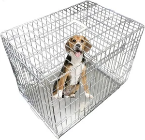 Ellie-Bo Silver 48 inch XXLarge 2 Door Folding Dog Puppy Cage - Picture 1 of 7