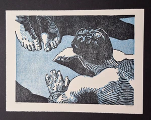 Tyrus Clutter 2003 impresión en madera firmada y numerada dedos de los pies y los dedos "Acusación" - Imagen 1 de 2