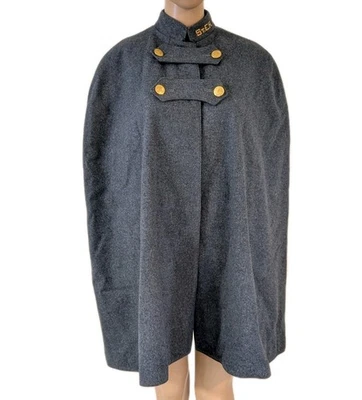 Uniforme de capa de lana forrado gris rojo vintage de Bruck's St. E. H tal cual Foto 1 de 4