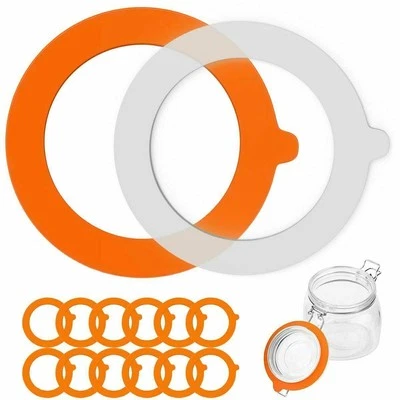 12/24 piezas Juntas de silicona Sellos herméticos Anillos para tarro de conservas de albañil regular Nuevo Foto 1 de 4