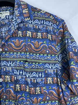 J.Crew Shirt Mens Medium Geometric Navajo Western Short Sleeve Button Up Pocket - Image 1 of 4