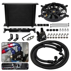 30 Row Oil Cooler Kit For Corvette C5 C6 C7 LS1 LS2 LS3 LS6 LS7+7"Electric Fan - Picture 1 of 11