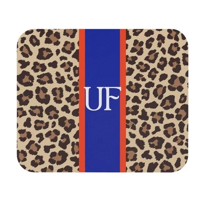 Custom Monogram Leopard Mouse Pad UF Gators Personalized Desk College Colors - Image 1 of 4