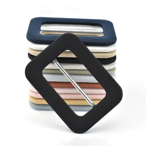 2pcs Fabric Covered Square Slide Buckle for Trench Coat Jacket Belt Adjuster - Picture 1 of 27