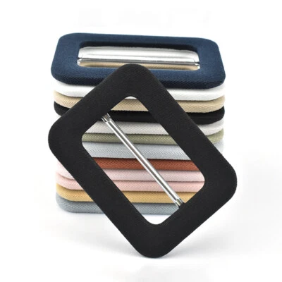 2pcs Fabric Covered Square Slide Buckle for Trench Coat Jacket Belt Adjuster - Image 1 of 4
