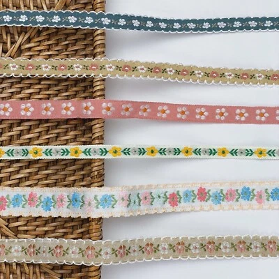 Guarnição de fita floral jacquard, fita bordada floral, renda floral vintage - Imagem 1 de 4