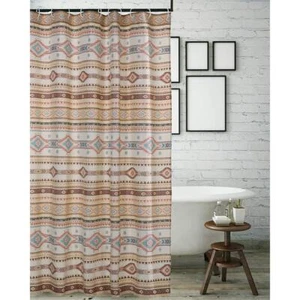 Barefoot Bungalow Phoenix Button Hole Hanging Shower Curtain 72x72", Tan - Picture 1 of 3