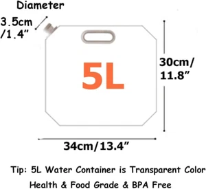 Collapsible Emergency Water Jug Container Bag, Freezable, BPA Free Plastic Wa... - Picture 1 of 7
