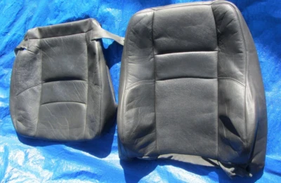 99-00 Volvo S70 V70 XC70 OEM Gris Oscuro Delantero CONDUCTOR IZQUIERDO Fundas de Asiento de Cuero Foto 1 de 4