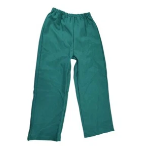 Medical Scrub Pants Elastic Waist Straight Leg Uniform Bottoms Teal Green - Picture 1 of 9