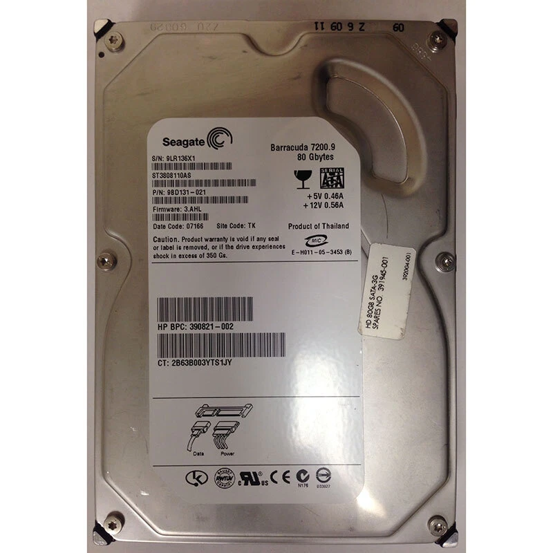 9BD131-021 - Seagate 80GB 7200 RPM SATA 3.5" HDD - Image 1 of 1