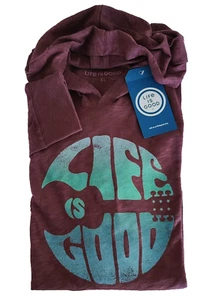 Life Is Good LS Slub Sudadera con Capucha Camiseta Jaspeada GUITARRA PSICODÉLICA Pecho 52 pulgadas Para Hombres XL - Imagen 1 de 7