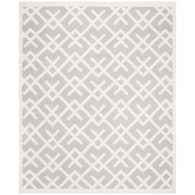 SAFAVIEH Dhurries DHU552G Handwoven Grey / Ivory Rug - Image 1 of 4