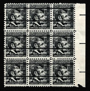 OPC 4c Lincoln Sc#1282 bloque de 9 Chicago precancelado usado en muy buen estado 45246 - Imagen 1 de 2