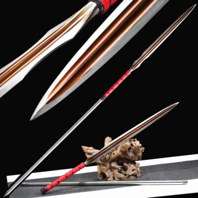 Lança de caça afiada alta manganês aço cabeça de avaria espada cabo de aço longo - Imagem 1 de 4