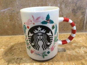 Starbucks 12 Oz Christmas Mug Striped Handle - Picture 1 of 4
