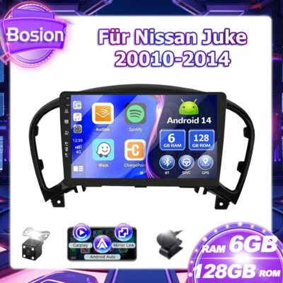 Für Nissan Juke 2010-2018 Android 14 CarPlay Autoradio Navigation GPS ★6G+128GB★ - Bild 1 von 4