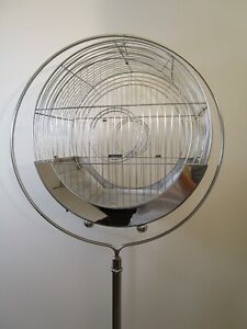 1930s Art Deco HENDRYX Chrome Hatbox Bird Cage and Stand