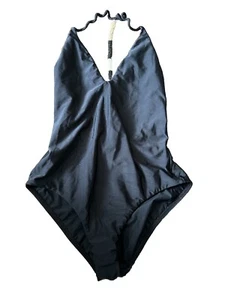 Vix Paula Hermanny Black One Piece Swimsuit Beaded Racer Back XS Sz 8 Small 10 - Picture 1 of 10