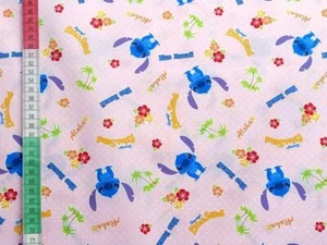 Disney's Lilo & Stitch Blue Hawaii Dressmaking Cotton Poplin Fabric Half Metre - Picture 1 of 1