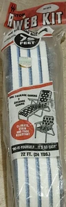 Vintage Wellington Re-Web Kit Rasen Möbel Stuhl Gurtband weiß blau gestreift 72' - Bild 1 von 3