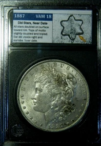 1887 P Morgan Dollar ~ VSS VAM 18 (Doubled Stars) ~ I3 R4 ~ AU ~ (Lot#4-1) - Picture 1 of 3