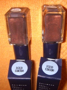 2 NEW AVON OLD STOCK NAIL WEAR NAIL ENAMEL .10 OZ EACH ICED COCOA GOLD GLITTER - Picture 1 of 1