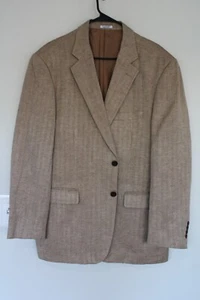 BROWN HERRINGBONE IRVINE PARK LINEN BLEND SPORT COAT sz 46R blazer / suit jacket - Picture 1 of 5