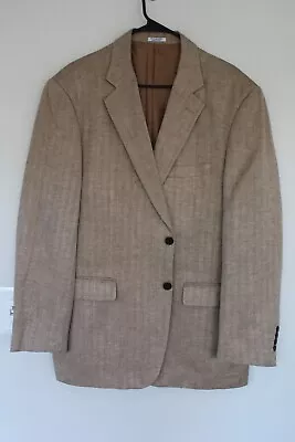 BROWN HERRINGBONE IRVINE PARK LINEN BLEND SPORT COAT sz 46R blazer / suit jacket - Image 1 of 4