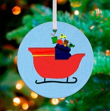 Oopsy Daisy Keepsake Ornament, Santa's Sleigh, 3"x 3"