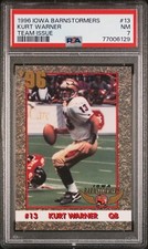 1996 Iowa Barnstormers Team Issue #13 Kurt Warner RC Rookie PSA 7 Rams!