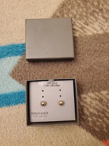 10k Yellow Gold 6mm Ball Stud Earrings. Estate Find - Picture 1 of 5