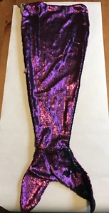Purple Blue Mermaid Costume Tail Reversible Sequin 38 In. Kids Dress Up - Picture 1 of 18